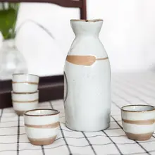 竹節デザインの陶器製清酒壺【おしゃれでレトロな食器・飲み物用】