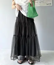層重ね薄手チュールAラインスカート【女性用・エレガントデザイン・二重構造】（セットアップ対応）