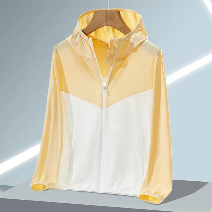 カラー切替デザインの子供用UVカットパーカー【春夏用・防紫外線】