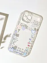 カラフルなラインデザインのスマホケース【iPhone対応・透明・衝撃吸収】