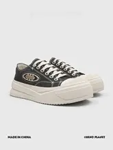 金属梅花デザインの厚底キャンバスシューズ【メンズ・レディース・スタイリッシュ・カジュアル】