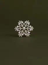 雪の結晶デザインのバレッタ【フランス風・サイドクリップ・後頭部用】