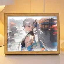 アニメ風のデスクトップ装飾ランプ【鏡・小夜灯・二次元ゲームキャラクター】
