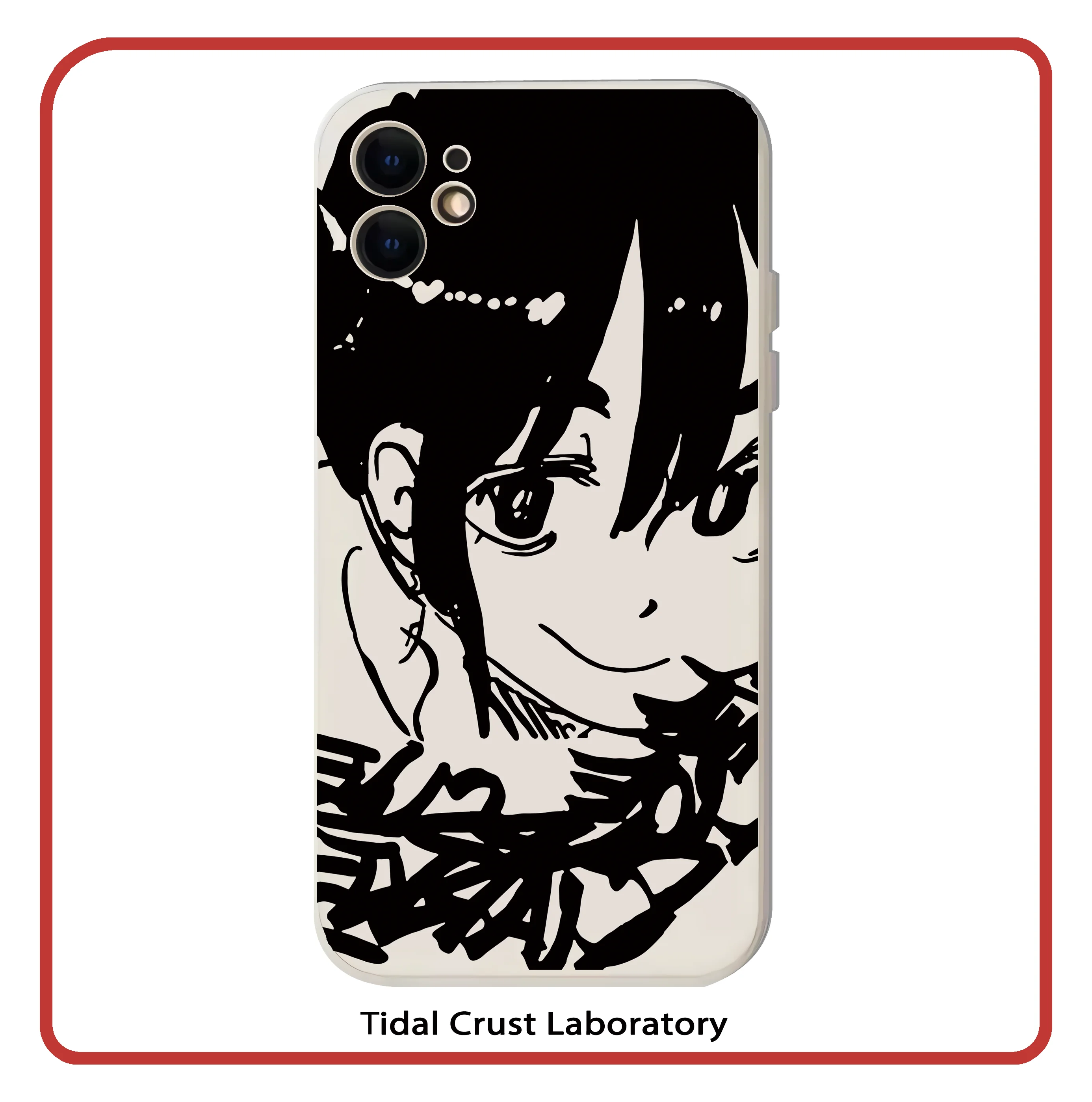 カクレモモジリ イラスト デザインのためのクリーム色 液体シリコーン スマートフォンケース