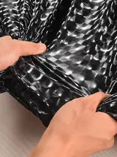 黒の水滴デザインPUレザー【柔らかくストレッチ性あり・3D効果・クリエイティブデザイン】