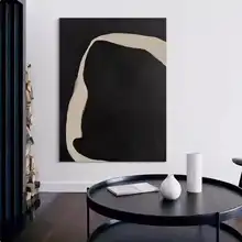 抽象的なモノクロの装飾画【現代的なミニマリズム・壁掛けアート】