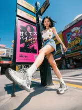通気性抜群の厚底スポーツシューズ【シルバー・春夏用・女性用】