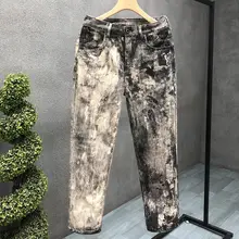 ユニークデザインのメンズデニムパンツ【ワイドストレート・ブーツカット・春秋用】（セットアップ対応）