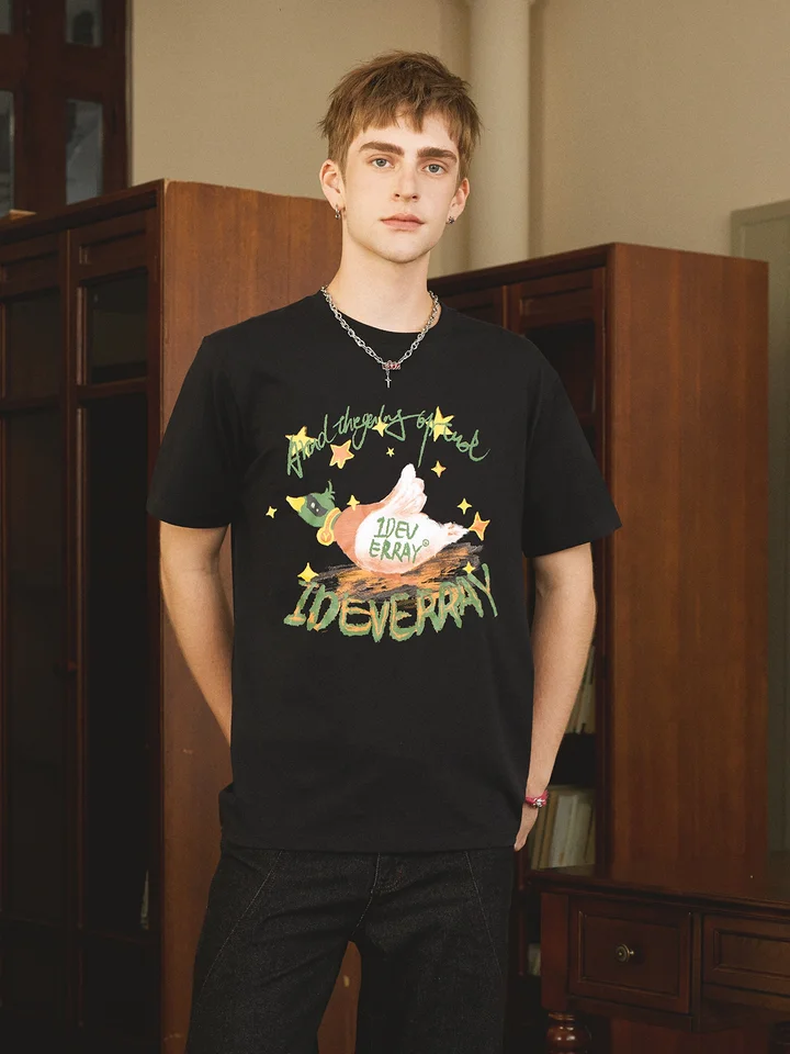 カップル向け サプライズギフト ボタニカルデザインのコットンTシャツ【花束ギフトボックス入り】