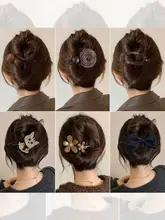 高級感あるドライローズデザインのヘアクリップ【後頭部用・半束ね・おしゃれなヘアアクセサリー】