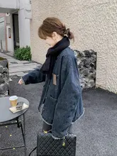 レトロな高級感のあるキルティングデニムジャケット【春秋用・韓国風・カジュアルデザイン】