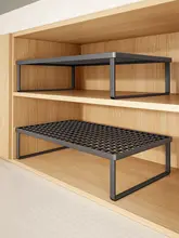 キッチンキャビネット用分層収納ラック【鍋具収納・調味料整理・台所下棚対応】
