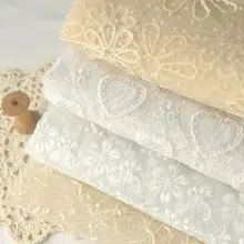 多色刺繍メッシュ生地【衣裙の裾飾り・手作りDIYカーテン用・ロリータファブリック】
