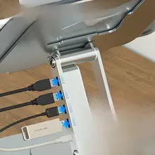 CROSS LINE アルミ合金製ノートパソコンスタンド【昇降式・回転機能・デスク用収納】