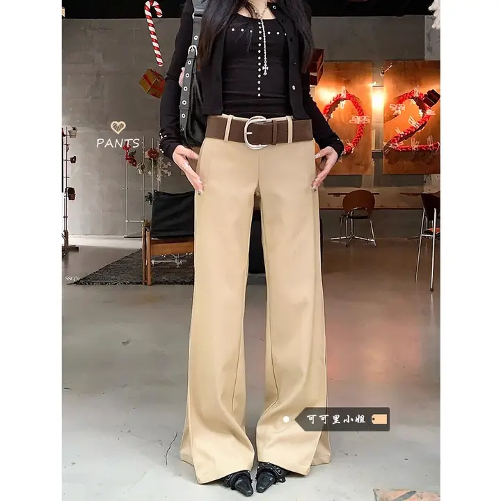 おしゃれで柔らかな着心地のレディースワイドパンツ【低ウエスト・ロング丈・カジュアルスタイル】（セットアップ対応）
