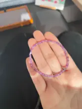 天然紫水晶ビーズブレスレット【淡い紫色・高品質・レディース用】