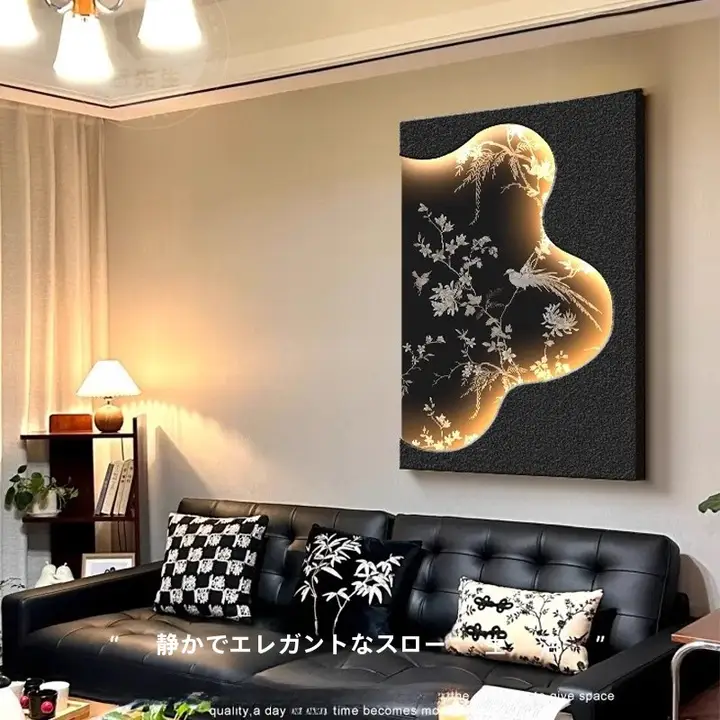 侘寂風の中古調アートパネル【リビングルーム用・フレンチスタイル・砂岩製・壁掛け】