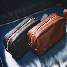 ヴィンテージトスカーナ牛革製ハンドバッグ【手作り・洗面用】