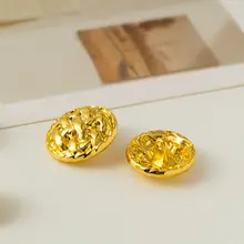 高級レトロ風麻紐付き金属ブロンズ色ボタンのトレンドコート【デザインボタン付き】