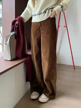 コーディネート自在！カフェブラウンのコーデュロイパンツ【高腰・ストレート・ワイドレッグ】