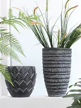 大型植木鉢 床置  き 北欧風 観葉植物用 花器 ウェーブ おしゃれ ホテル インテリア