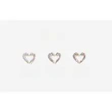 ハートデザインの合金ビジュー装飾ネイルチップ【パール＆カラービジュー付き】