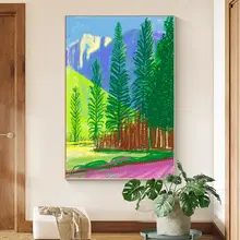 抽象的なブルーのリビングルーム装飾画【高級感ある背景壁・寝室や窗台にも最適】