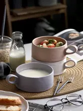 陶器スープカップ【オートミール・ミルク・デザート・サラダ用】
