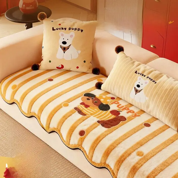 カートンデザインの防水防滑ソファーカバー【オシャレ・猫から守る】