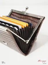 がま口財布 カードケース リザード型押し ヴィンテージ きれいめ 上品 シンプル オリジナル 「Momogigi」