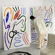 ポップアート抽象デザインの大判壁掛けアート【リビング・子供部屋・寝室用】