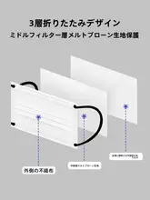 不織布マスク ホワイト カラーイヤーゴム バイカラー おしゃれ 男女兼用 日常使い