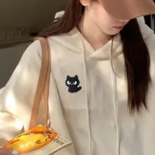 かわいい黒猫刺繍パッチ【DIY装飾・自己接着タイプ・スマホ・iPad対応】