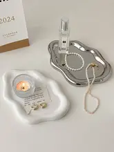 インス風アロマジュエリー展示トレイ【シンプルな陶器製・玄関用・鍵収納・装飾トレイ】