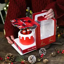 クリスマス用 4インチ ケーキ持ち運びボックス【スイーツ・ギフト用・ムースデザート用】