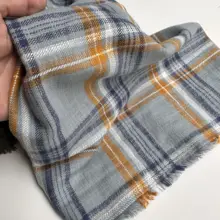 全棉 中厚感のヴィンテージチェックシャツドレス用生地【英国風・布地素材】