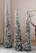 高品質のPE植毛スギのクリスマスツリー【雪が舞い降りるデザイン・家庭用・クリスマス装飾用】