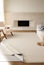 洗える二重構造のラグ【リビング用・シンプル・クリーム色・高級感のあるデザイン】（セットアップ対応）