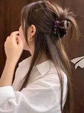 多彩な水晶球のヘアクリップ【シャーククリップ・上品な髪型用】