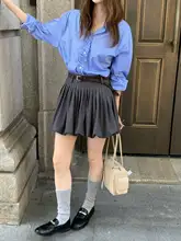 フリルデザインのチェック柄シャツ【春用・フィット・長袖】
