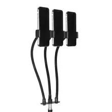 多機能スマホスタンド【二台同時使用・回転マイクホルダー付き・三脚用アクセサリー】