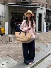 春季新作カジュアルパンツ【女性用・シルエット・ストレート・ロング】