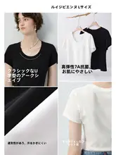 抗菌素材使用 大きいサイズ レディース Tシャツ【クルーネック・半袖・夏用】