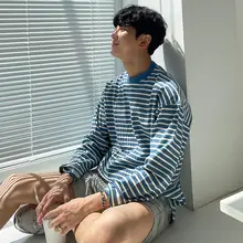 ストライプTシャツ【メンズ・フィット・長袖・コットン製】