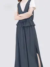 エレガントなデザインのトップスとスカート【開 slit・夏用・女性用】（セットアップ対応）