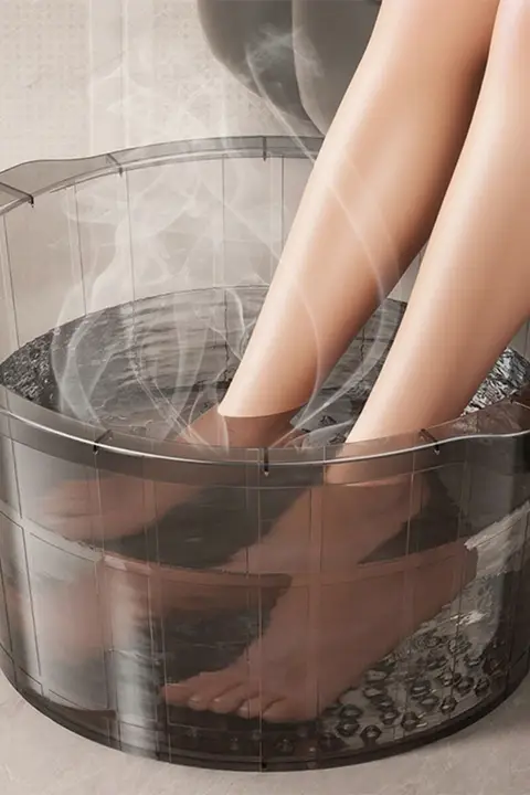 蒸気で！足湯バケツ【加熱機能付き・膝上対応】
