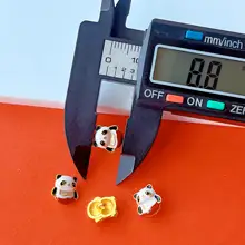 純銀製 パンダボタンヘッド隔珠【DIY手作りブレスレット・ネックレス用アクセサリー】