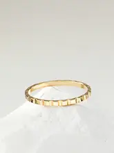 ピンキーリング ジョイントリング レディース 14Kゴールドプレート スクエア 立体的 シンプル 重ね付け ミニマル