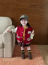子供用アウター【秋用・女の子・アメリカンスタイル・パッチワーク・野球ジャケット】