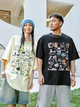 ビッグサイズ メンズ カジュアル 半袖Tシャツ【アートプリント・夏用】